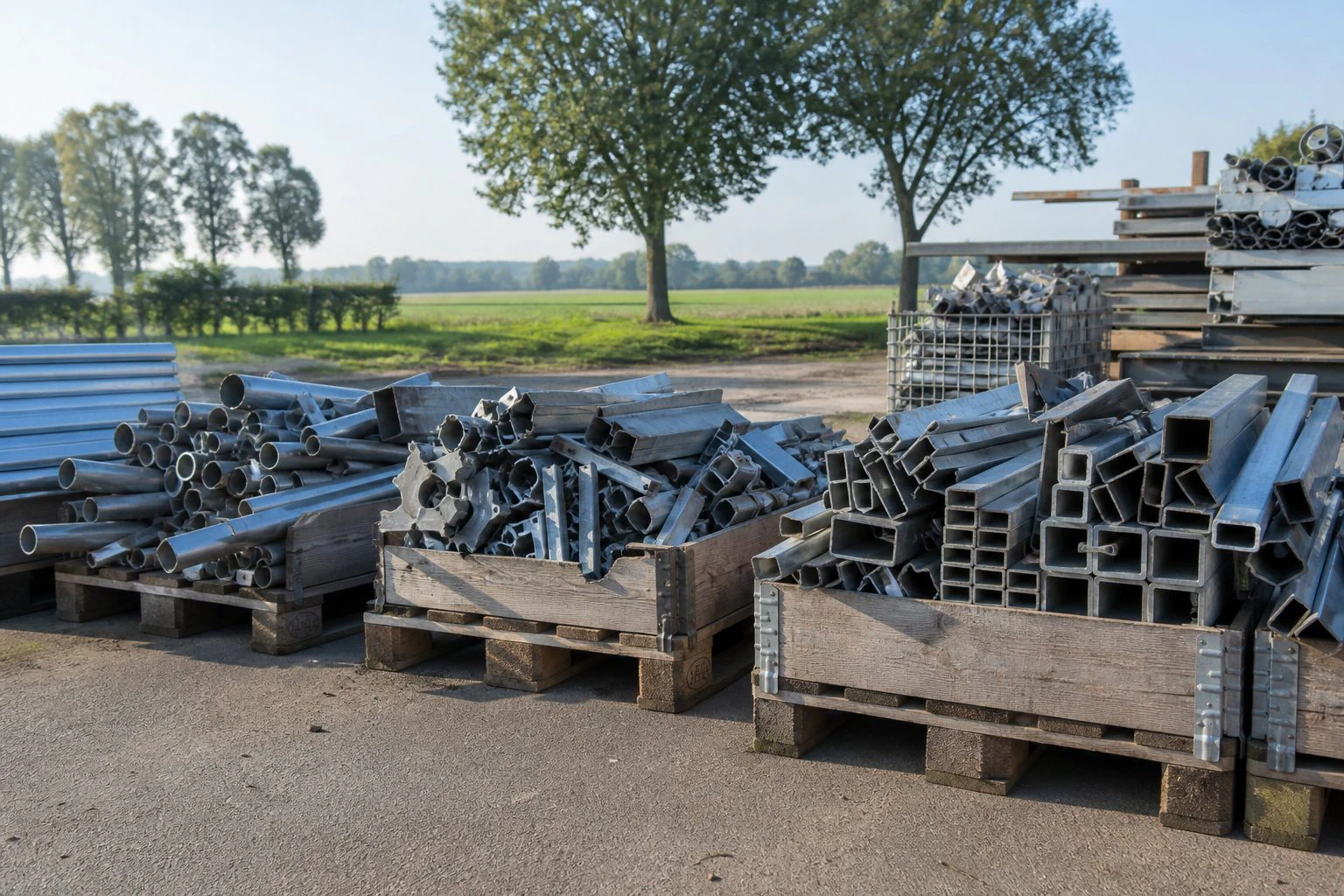 Sortierte Aluminiumprofile und Edelstahlreste bei Kleve